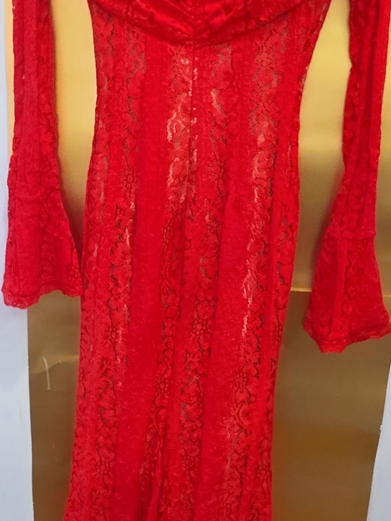 MAO'S amazing or nothing Other - Red Lace Long Sleeve Sheer Chemise - Women Intimates